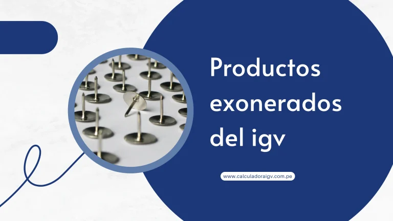 Productos exonerados del igv