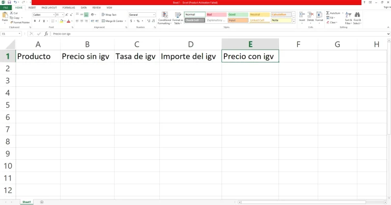 Cómo Calcular el IGV en Excel