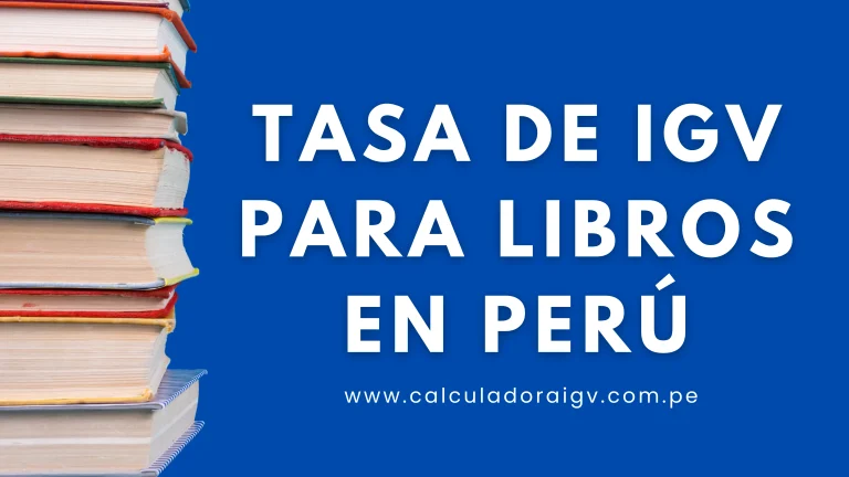 Tasa de IGV para Libros en Perú