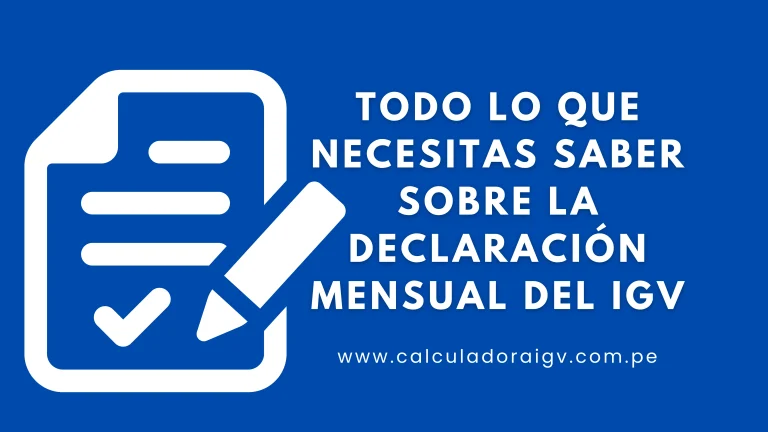 Declaración Mensual del IGV